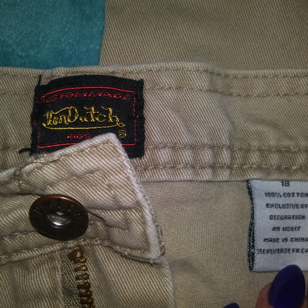 Boys Von Dutch Wide Leg Khaki